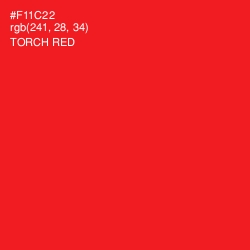 #F11C22 - Torch Red Color Image